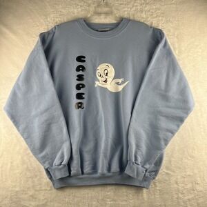 Retro Hanes Casper The Friendly Ghost Baby Blue Sweatshirt Size XL